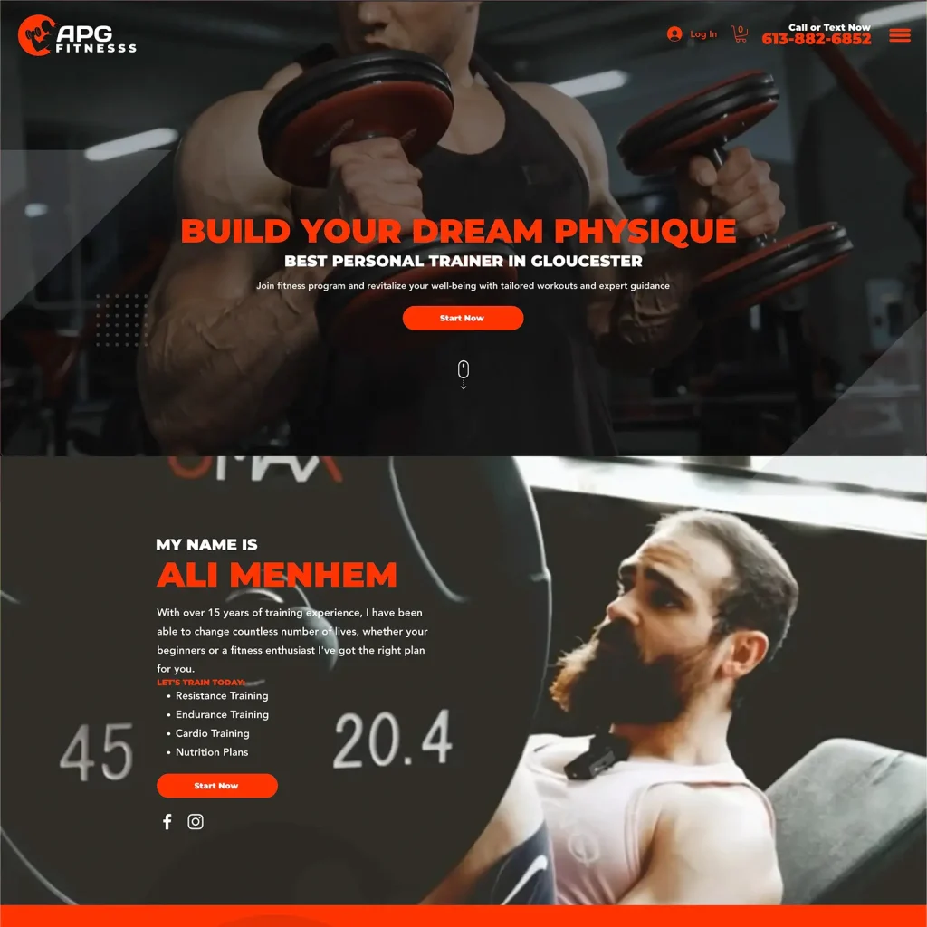 Custom Wix website design & development for a Fitness Trainer by DesignCuckoos