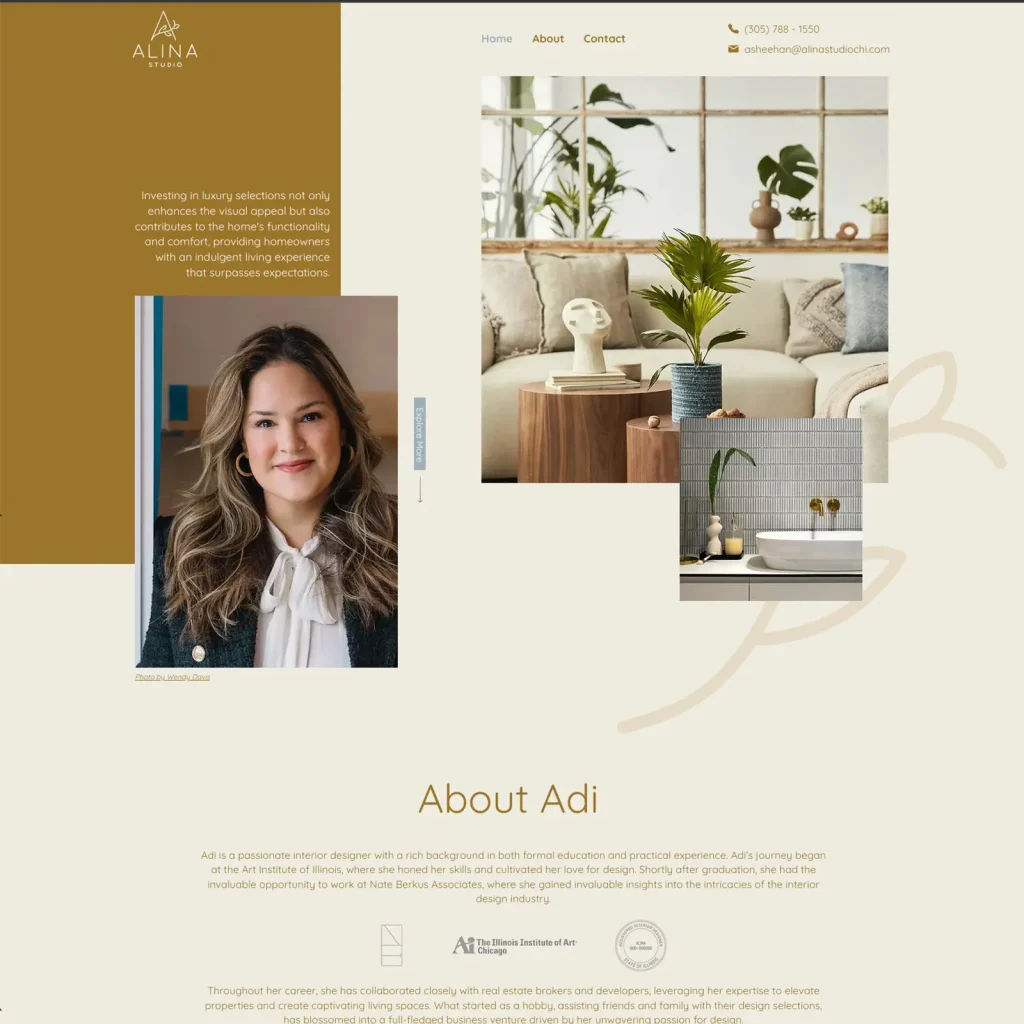 Fully functional Wix website design and development for a interior designer in United Kingdom by DesignCuckoos