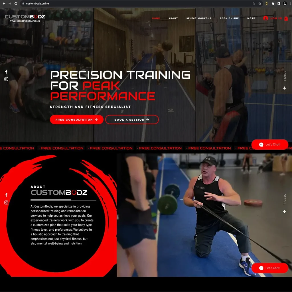 Custom Wix website design & development for a Sports Trainer by DesignCuckoos